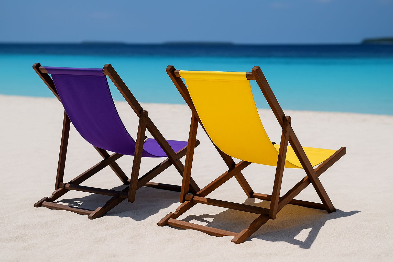 twee strandstoelen in de kleuren vaan wekelijksuitbetaald