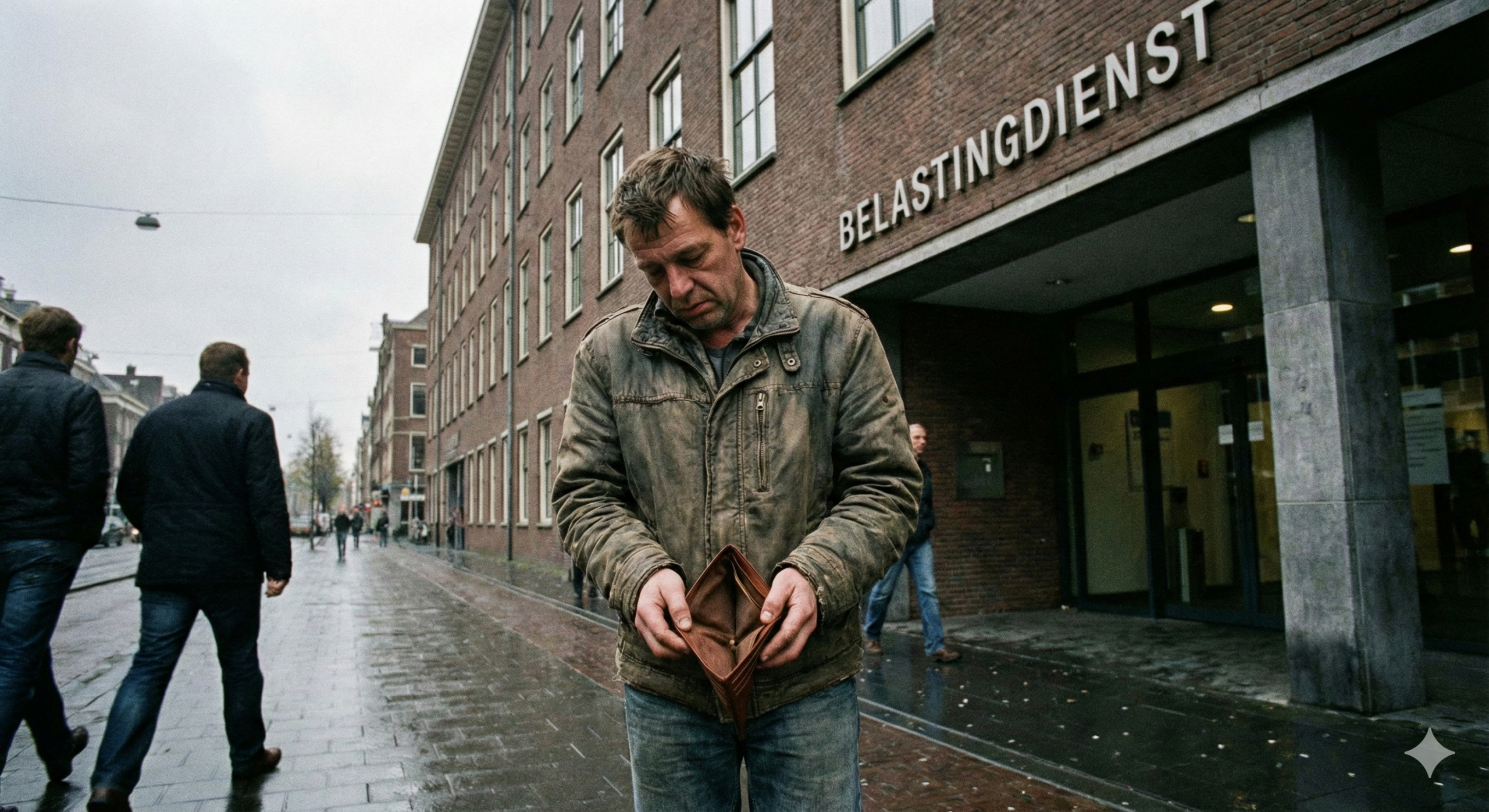 Een man heeft net belasting betaald.